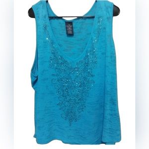 Sparkly sheer tank 3X